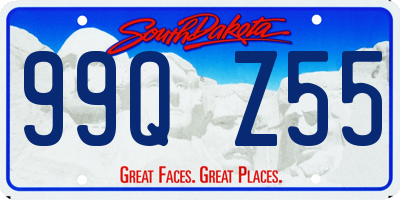 SD license plate 99QZ55