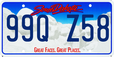 SD license plate 99QZ58