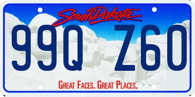 SD license plate 99QZ60