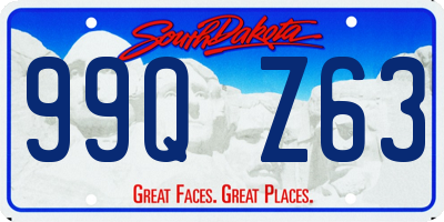 SD license plate 99QZ63