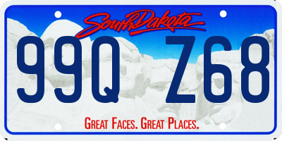 SD license plate 99QZ68