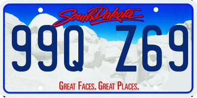 SD license plate 99QZ69