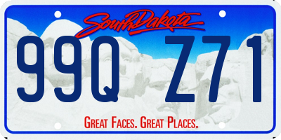 SD license plate 99QZ71