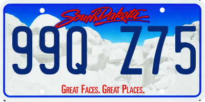 SD license plate 99QZ75