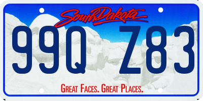 SD license plate 99QZ83