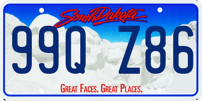 SD license plate 99QZ86