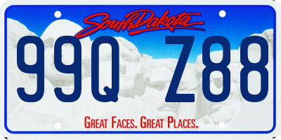 SD license plate 99QZ88