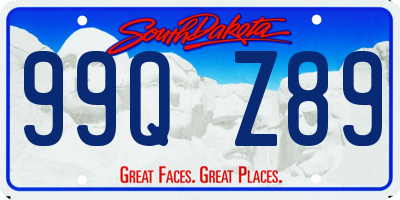 SD license plate 99QZ89