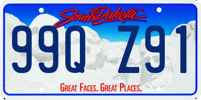 SD license plate 99QZ91