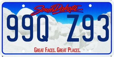 SD license plate 99QZ93