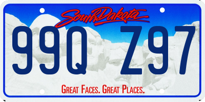 SD license plate 99QZ97