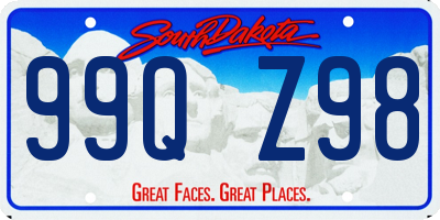 SD license plate 99QZ98