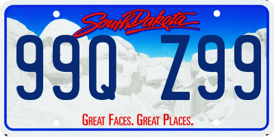 SD license plate 99QZ99