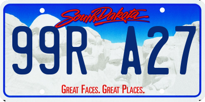 SD license plate 99RA27