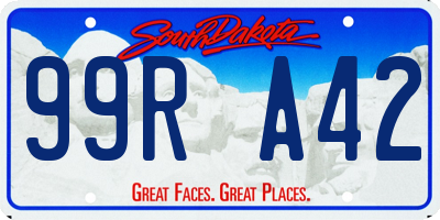 SD license plate 99RA42