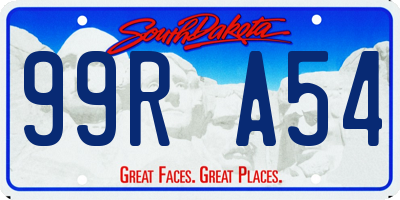 SD license plate 99RA54