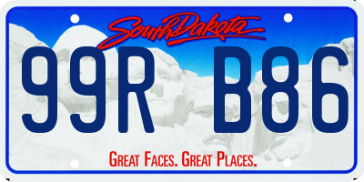SD license plate 99RB86
