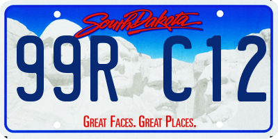 SD license plate 99RC12