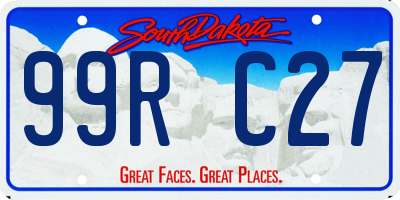 SD license plate 99RC27