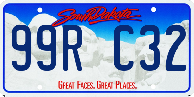 SD license plate 99RC32