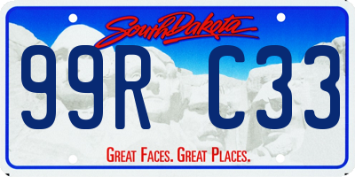 SD license plate 99RC33
