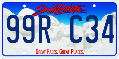 SD license plate 99RC34
