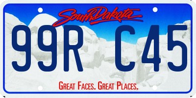 SD license plate 99RC45