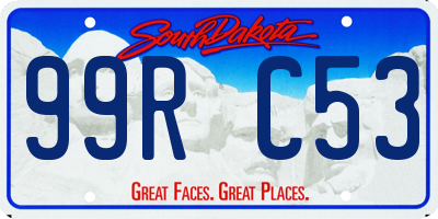 SD license plate 99RC53