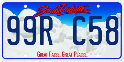 SD license plate 99RC58