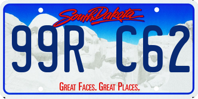 SD license plate 99RC62