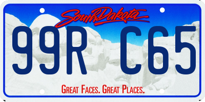 SD license plate 99RC65