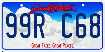 SD license plate 99RC68
