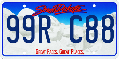 SD license plate 99RC88