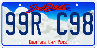 SD license plate 99RC98