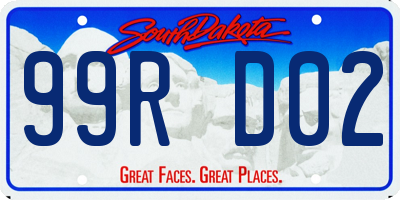 SD license plate 99RD02