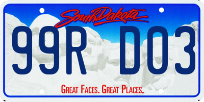 SD license plate 99RD03