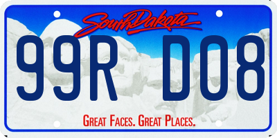 SD license plate 99RD08