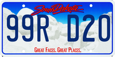 SD license plate 99RD20