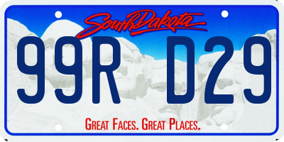 SD license plate 99RD29