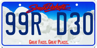 SD license plate 99RD30