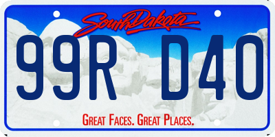 SD license plate 99RD40
