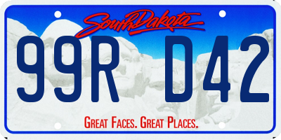 SD license plate 99RD42