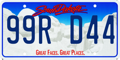SD license plate 99RD44