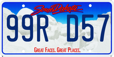 SD license plate 99RD57