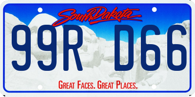 SD license plate 99RD66