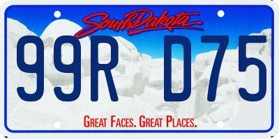 SD license plate 99RD75