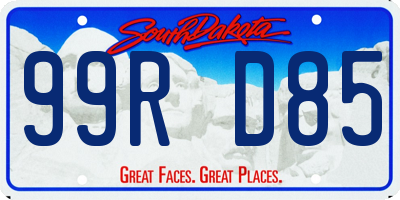 SD license plate 99RD85
