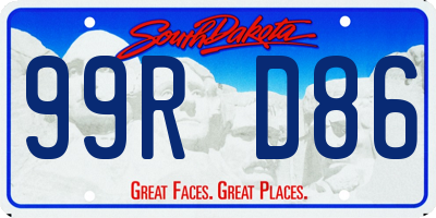 SD license plate 99RD86