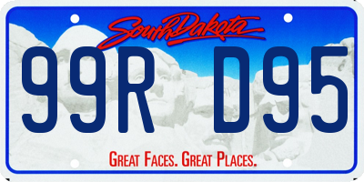 SD license plate 99RD95