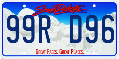 SD license plate 99RD96